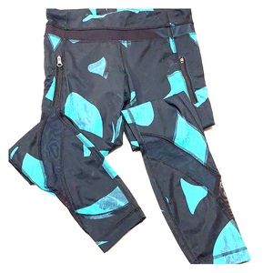 lululemon full length leggings with teal pattern